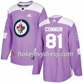 Pánské Hokejový Dres Winnipeg Jets Kyle Connor 81 Adidas 2017-2018 Nachová Fights Cancer Practice Authentic